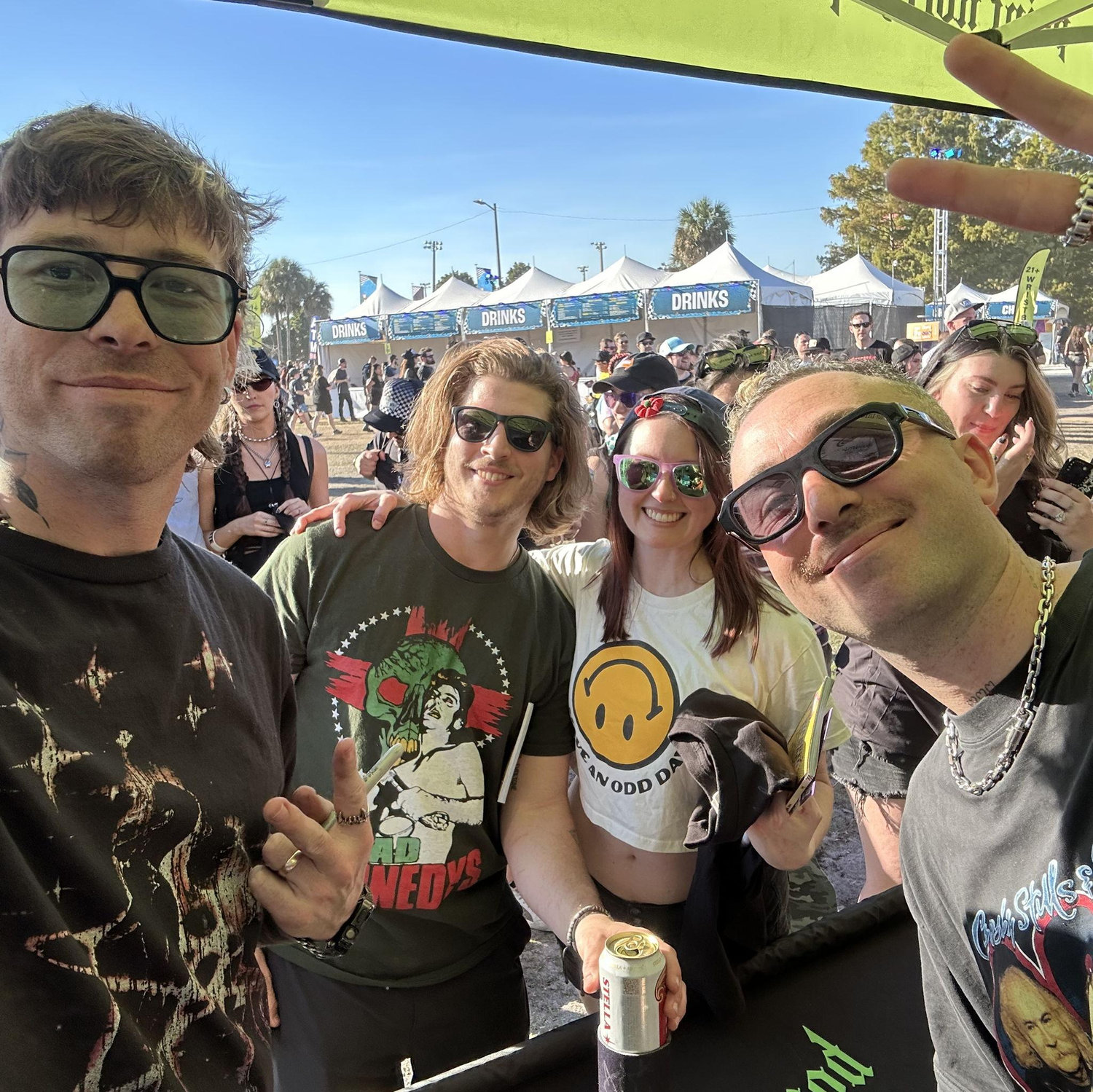 Warped Tour is back! And I missed one of my favorite bands who played. But we at least got to meet them and Brent was given a "game worn" koozie by one of them in the merch line.