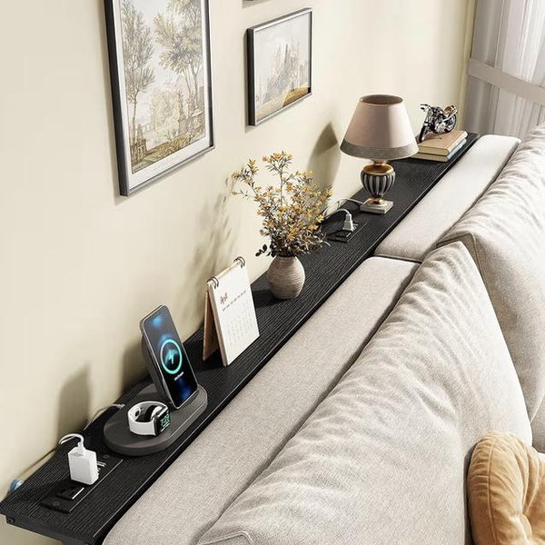 Behind the couch table