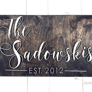 DIY Gift: Last Name Wood Sign - The Picards Est. 2018