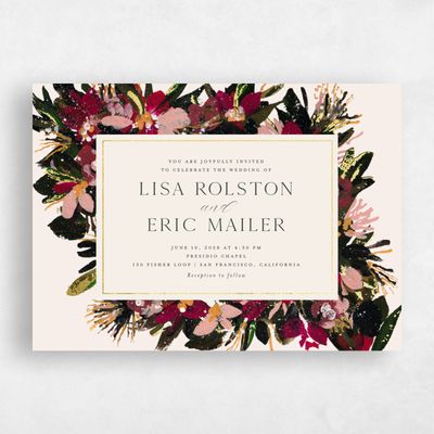 Linen, Beige Wedding Invitation - Bloomsbury Landscape Foil
