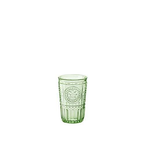 Bormioli Rocco 387595GRS021524 Romantic Tumbler, Set of 4, 10.25 oz, Pastel Green
