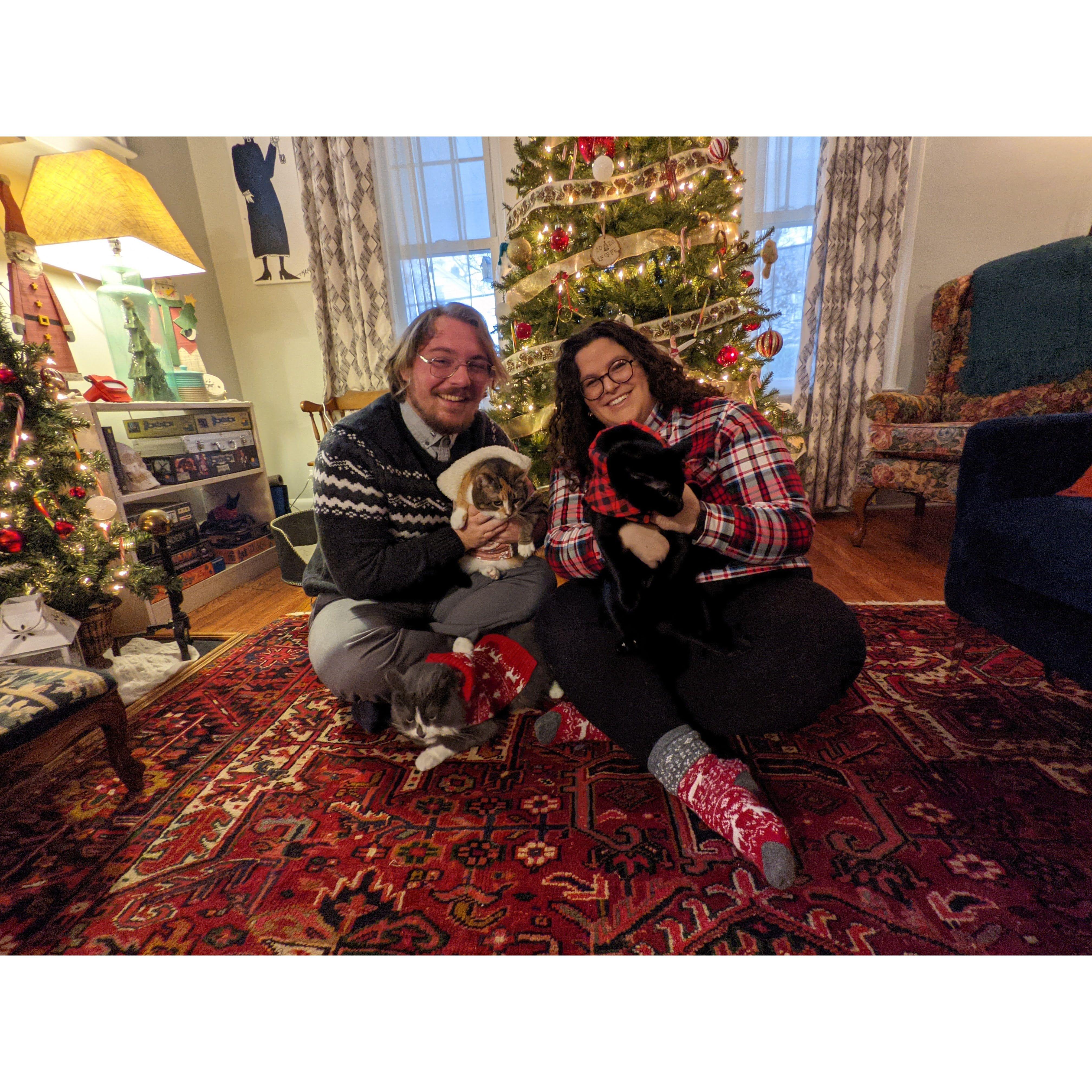 Our first Christmas card photo as a family
