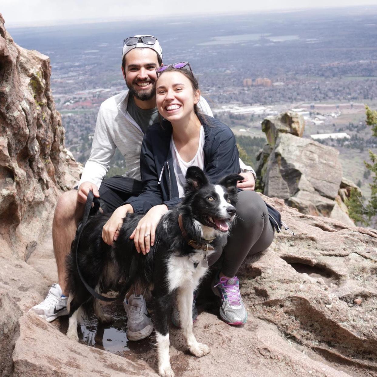 At the top of our Boulder, CO, hike. The day Hayden asked Sarah to marry him!