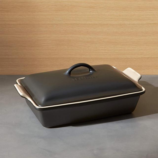 Le Creuset ® Heritage Rectangular Licorice Black Ceramic Baking Dish with Lid