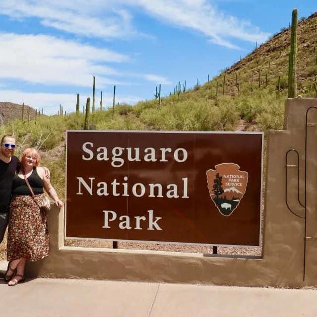 Spending time with Aaron's Grandparents at Saguaro National Park.