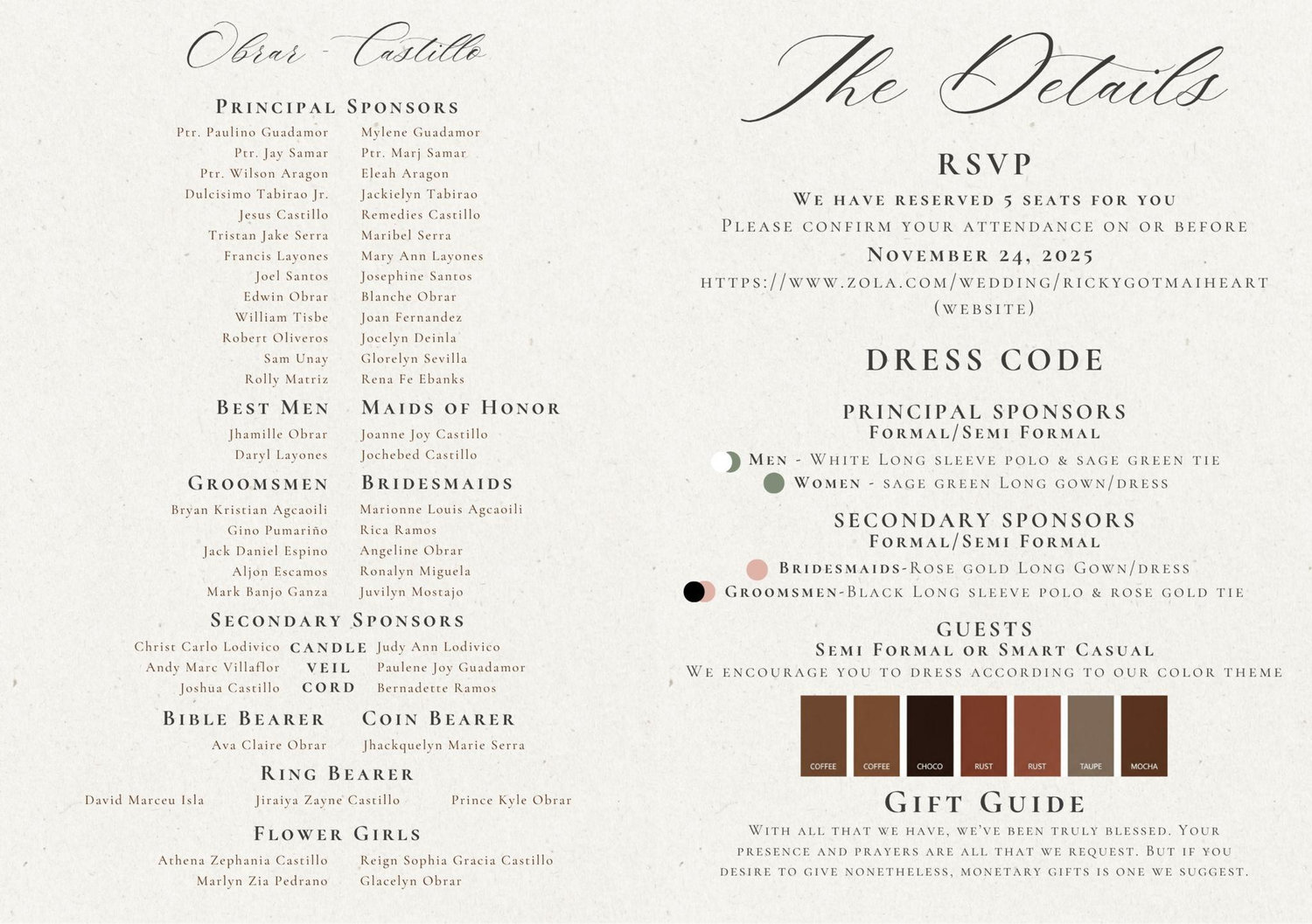 The Wedding Website of Ricky Mar Obrar and Maimai Castillo