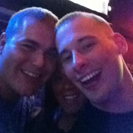 The night we met, and our first picture haha they were trying to keep me out of this picture.