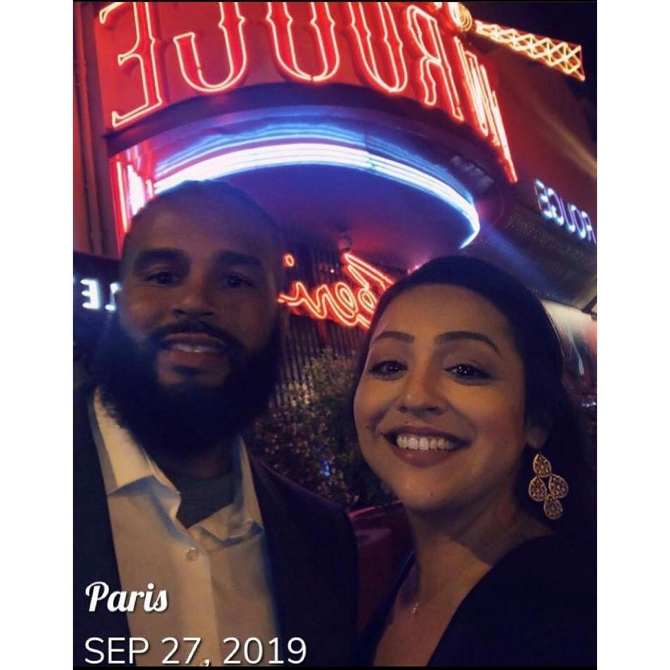 In front of the Moulin Rouge in Paris, France 2019