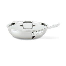 All Clad D5 Stainless Brushed 5-ply Bonded Cookware, Weeknight Pan with lid, 4 quart
