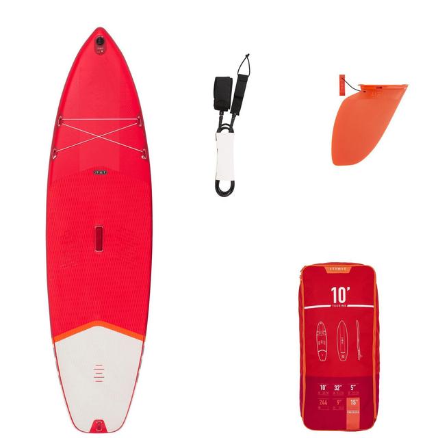 STAND UP PADDLE GONFLABLE DE RANDONNEE DEBUTANT 10 PIEDS VERT