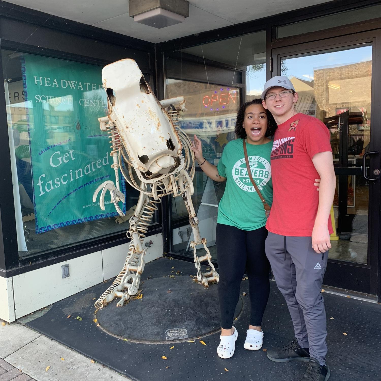 Exploring downtown Bemidji in September 2019.
