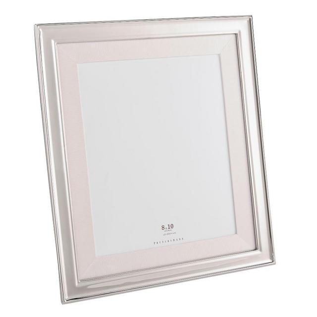 Monique Lhuillier Silver-Plated Grosgrain Ribbon Mat Frame, Blush, 8" x 10"