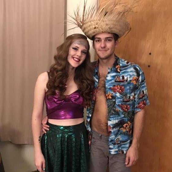 Halloween 2018. Mermaid and entranced fisherman.