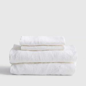 European Linen Sheet Set in White