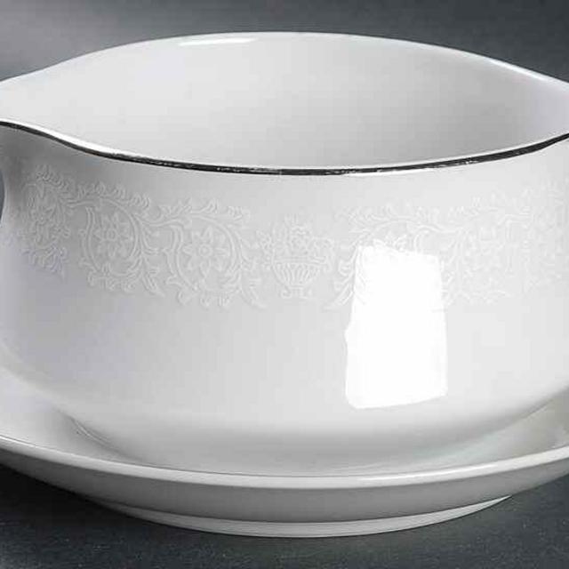 Lovelace Gravy Boat with Attached Underplate by Crown Victoria