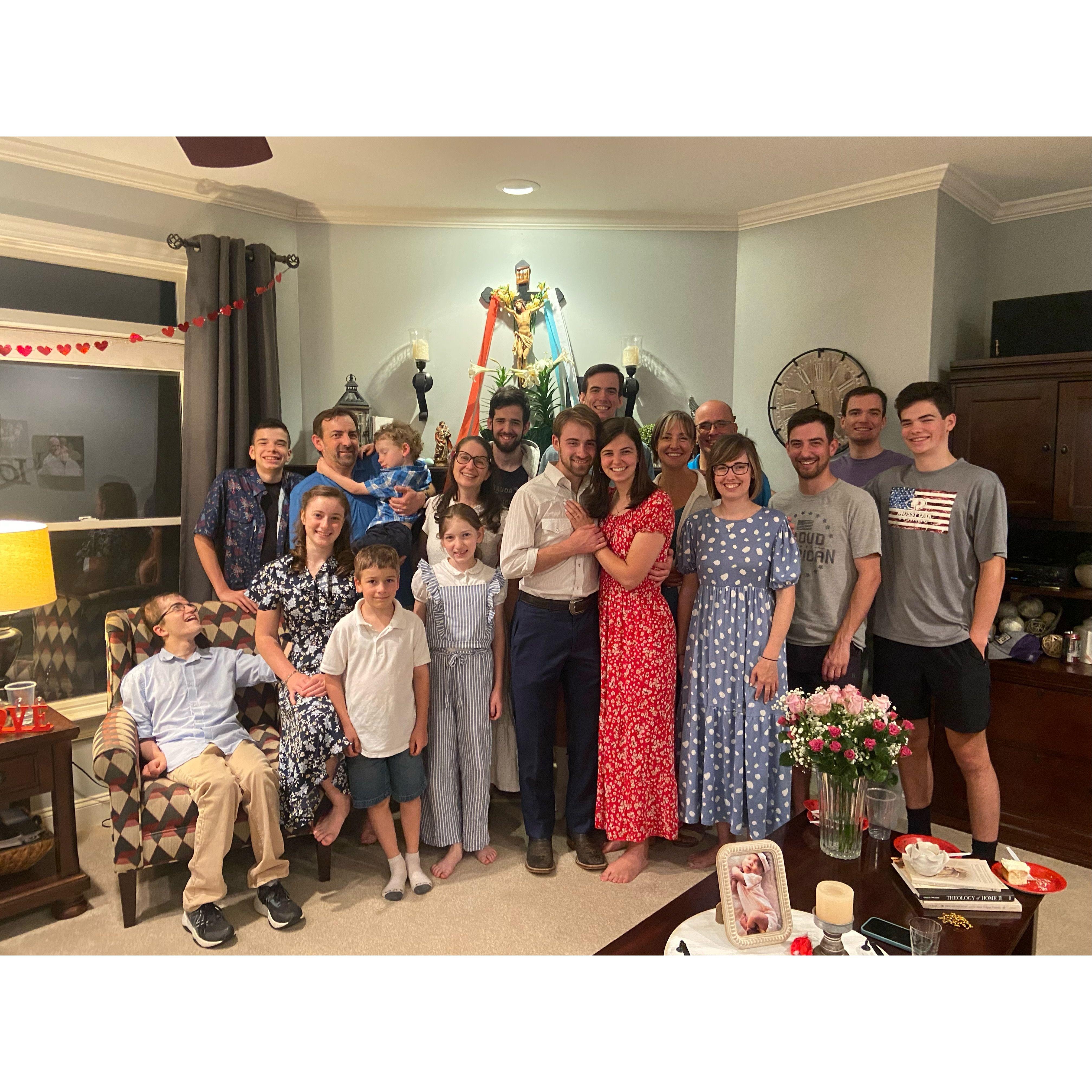 Celebrating engagement with family!