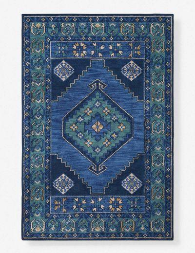 Jenica Rug, Navy and Teal (2'3"x8' runner)