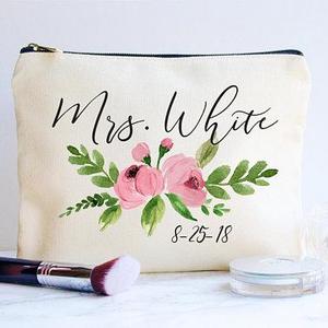 Bride Makeup Bag, Bridal Gift, Personalized Wedding Gift, Bridal Shower Gift, Bride Gift, Makeup Bag, Wedding Gift, Bridal makeup Bag, Bride