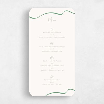 Green Rounded Wedding Menu - Cosette