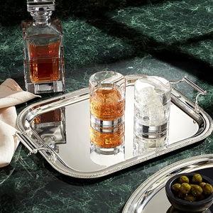 Reed & Barton Rectangle Silverplate Tray with Handles, 1 Count, Metallic