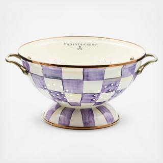 Violet Check Large Colander