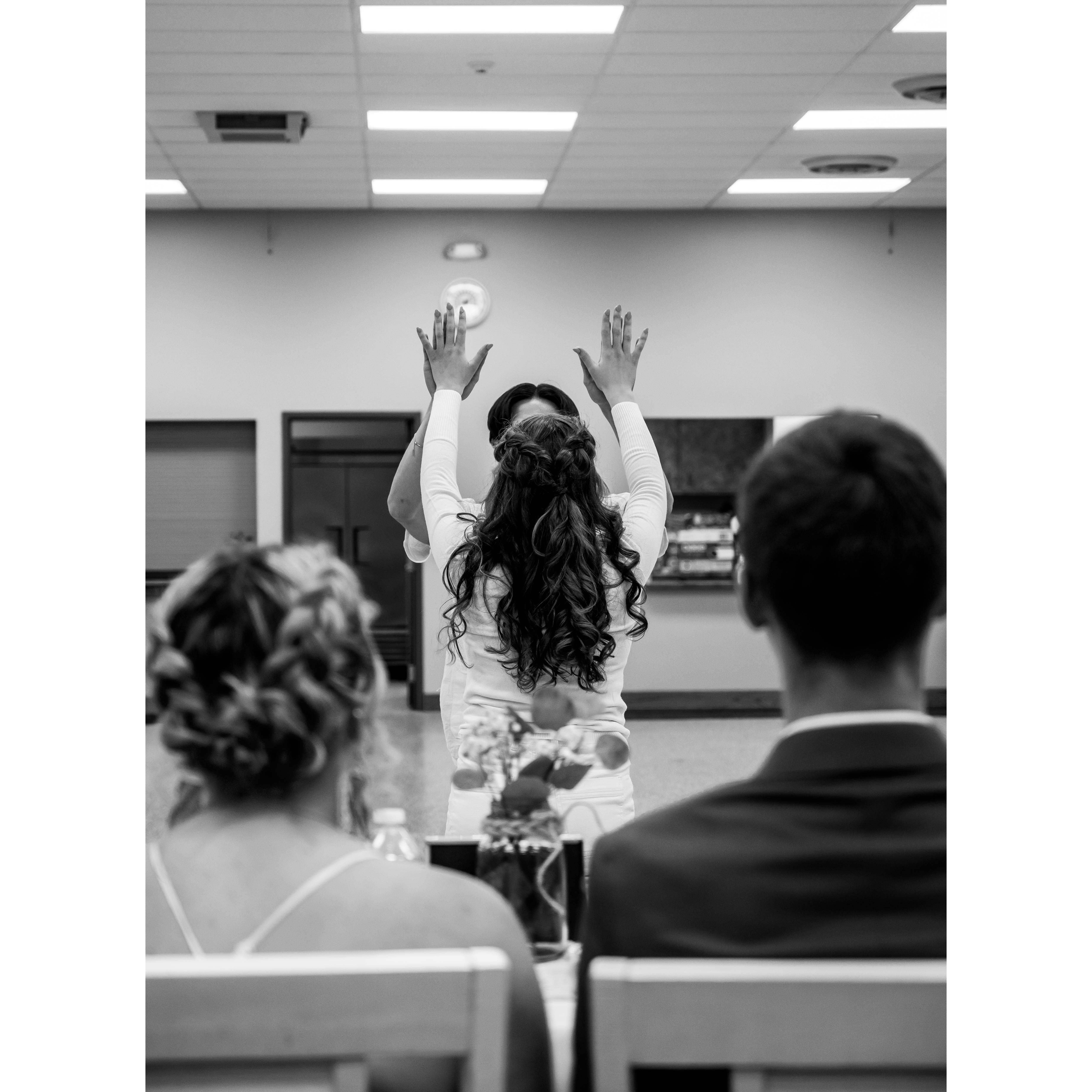 Prophetically dancing at Rebecca joy's sister's wedding!