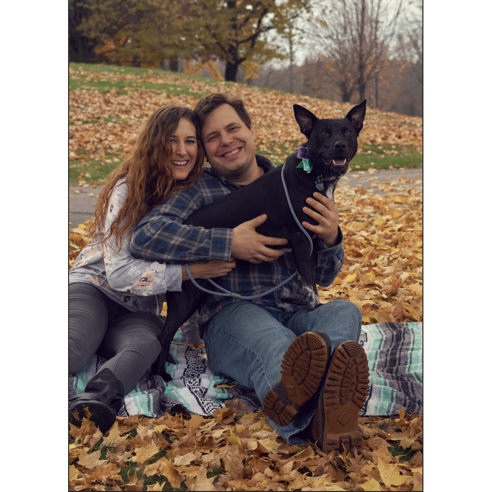 Us with our favorite puppy, Andy Richter.