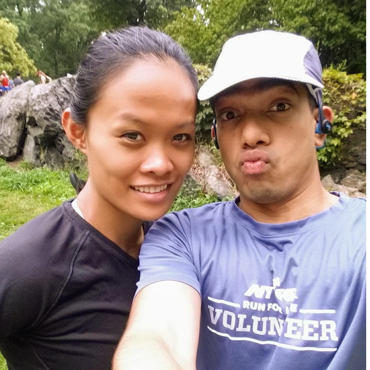 A couple that runs together...  is not us. I'm better off as a cheerleader.