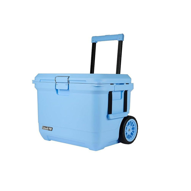 Coleman Pro 55qt Wheeled Ultra-Light Premium Hard Cooler, Extra-Thick Insulation Keeps Ice up to 5 Days, 92-Can Capacity, Heavy-Duty Wheels