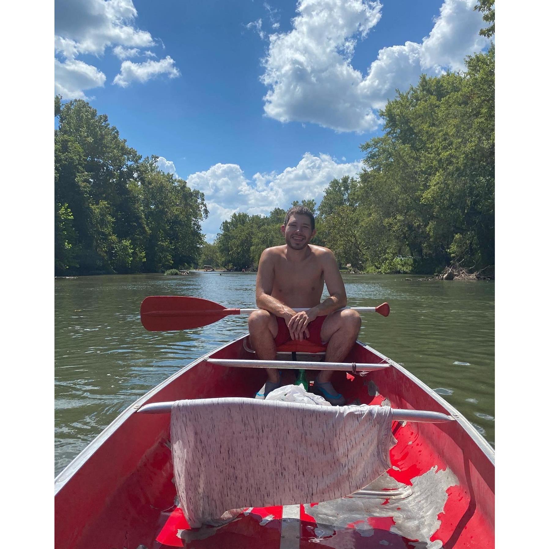 Our first trip together- we floated the river with Zack & CC.