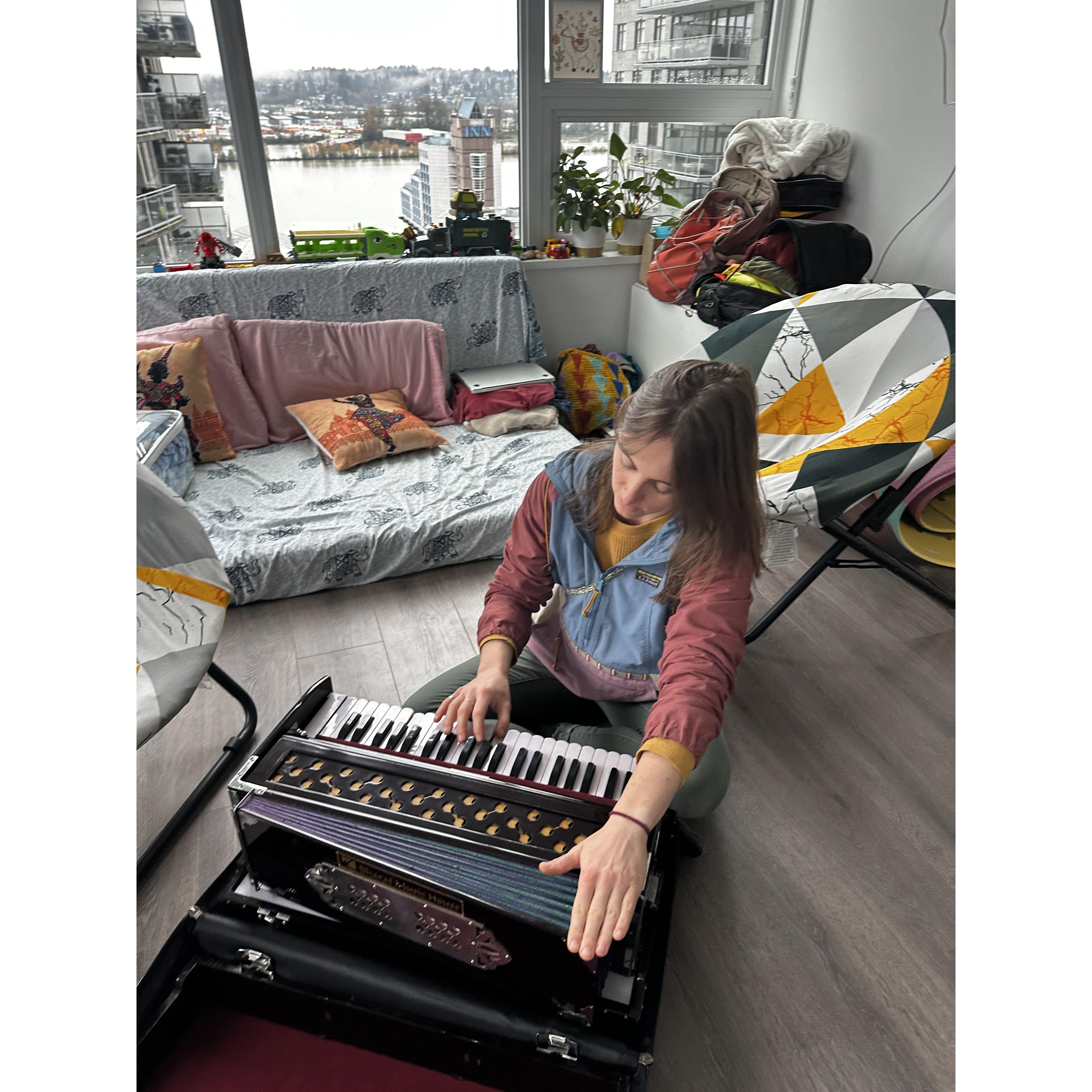 A natural on the harmonium