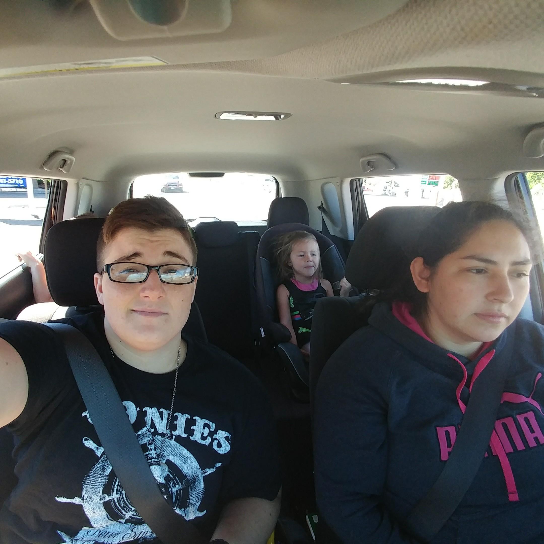 Car adventures. This is last summer and we are being great chauffeurs to our niece. We come highly recommended.