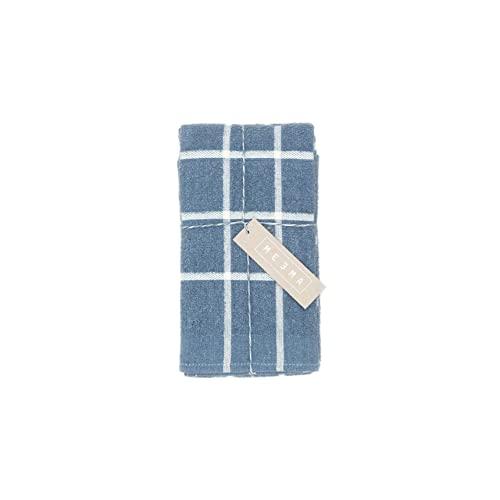 MEEMA Kitchen Towels and Dishcloths Sets | Premium Eco Friendly Blue Dish Towels Squared | Super Absorbent Terry Weave | Made with Upcycled Denim and Cotton | Set of 2, 15 x 29 in