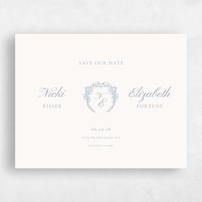 Beige Wedding Save the Date - Pasquo Landscape