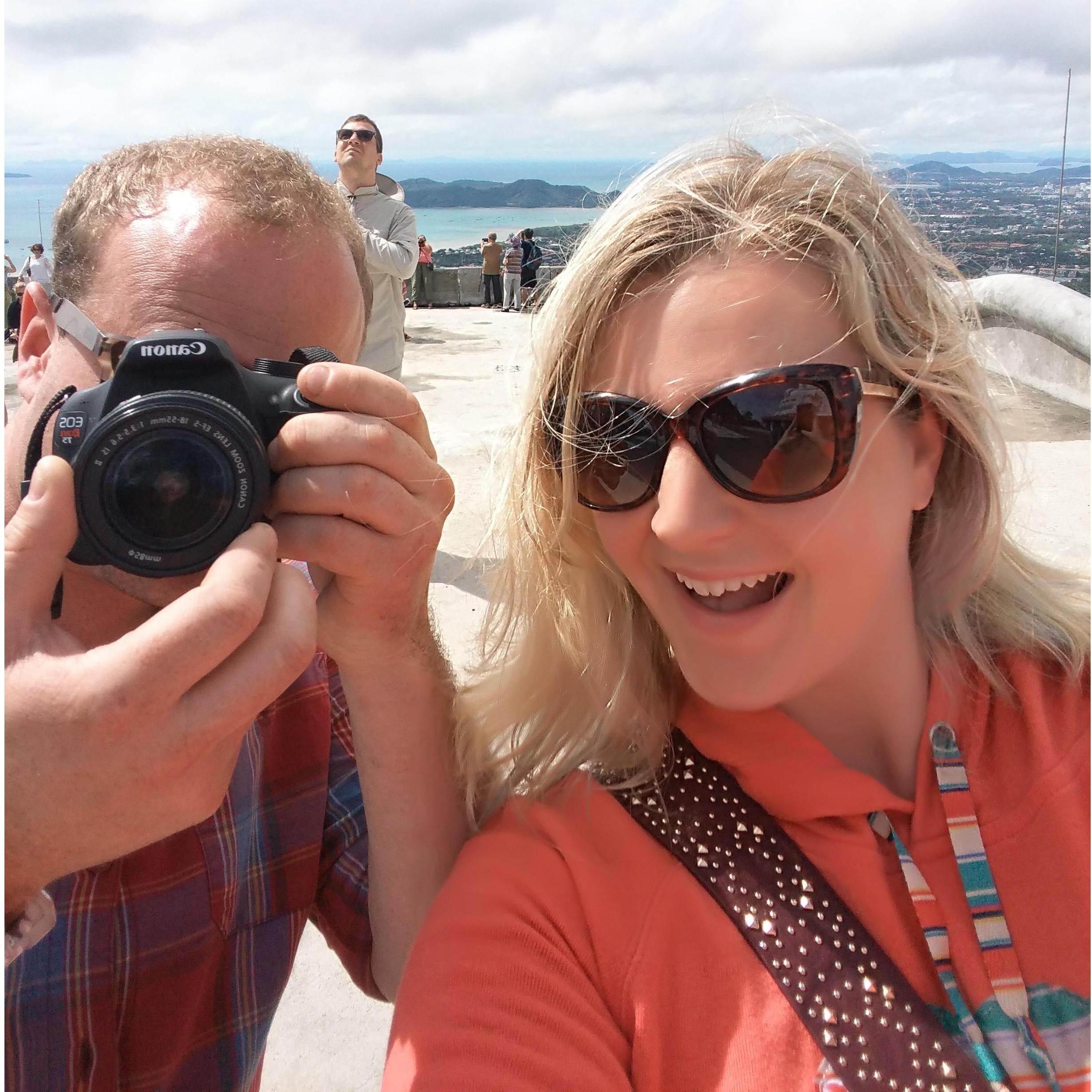 Richie behind the camera and Cassie enjoying the sun