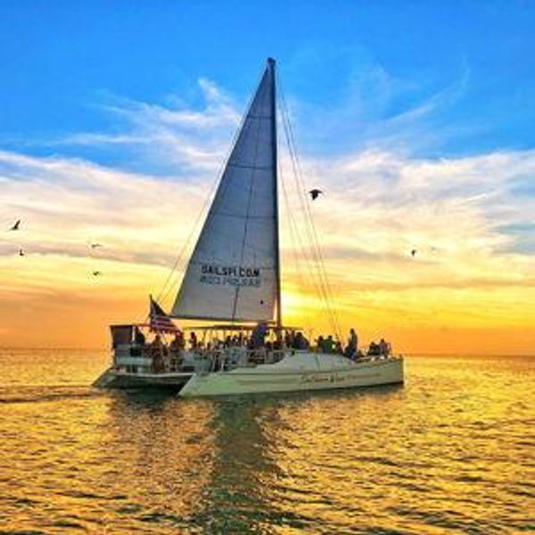Sunset Catamaran Tour on our Honeymoon