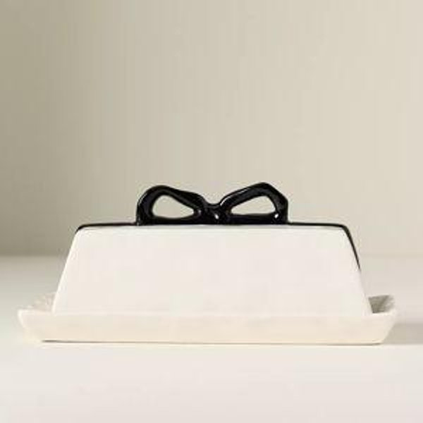 Benedita Bow Ceramic Stoneware Butter Dish