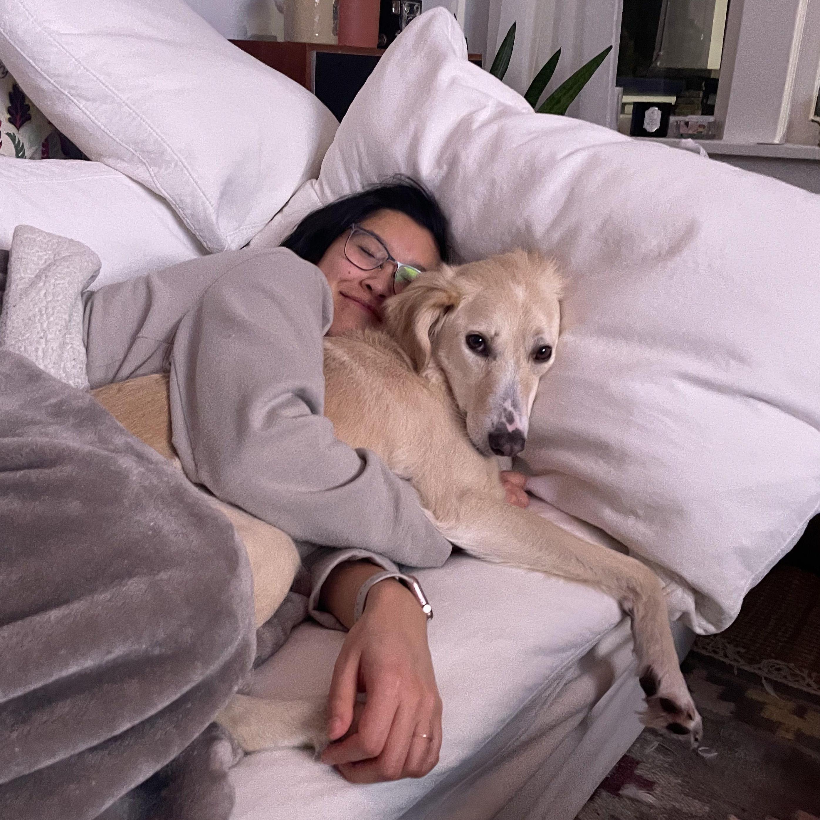 Sunny and our sweet angel dog Doug
