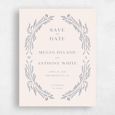 Blue Modern Wedding Save the Date - Basel Portrait