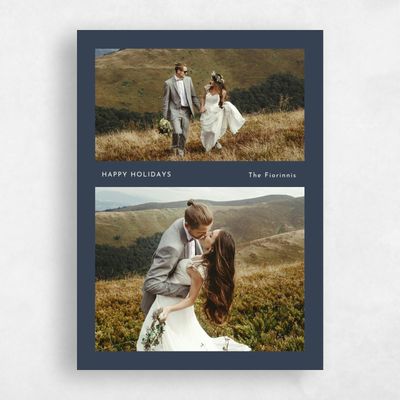 Grayed Navy, Blue Holiday Card - Denton