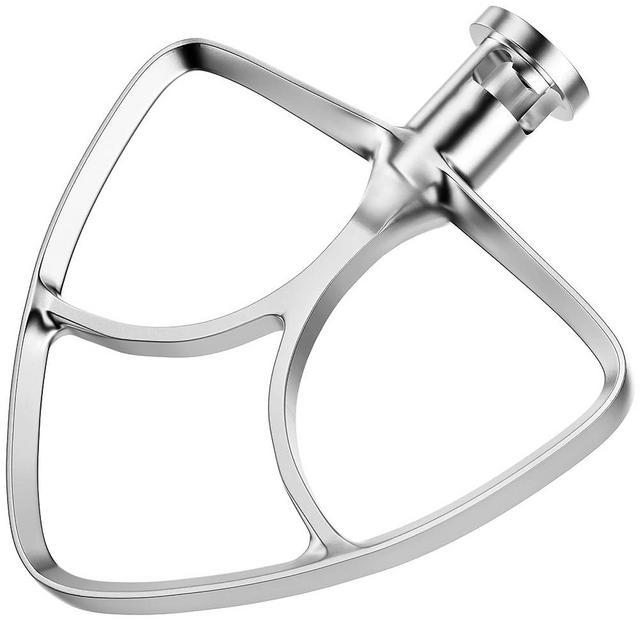 4.5-5QT Stainless Steel Flat Beater for KitchenAid Stand Mixer, Kitchen Aid Paddle Attachment Accessories/No coating/Dishwasher Safe Replacement for K45 K45SS KN15E1X KSM75 and Other Models