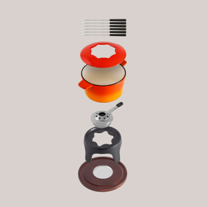 Sierra Orange Fondue Set
