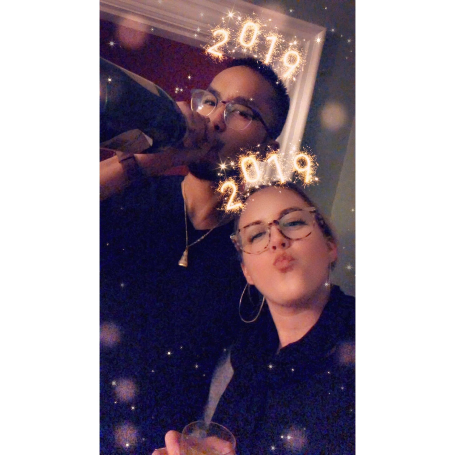 New Years at Sam and Courtney's place.  When things were normal and before social distancing.... Lashes on fleak though.