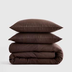 Queen Linen Duvet Cover Set | Quince in Espresso