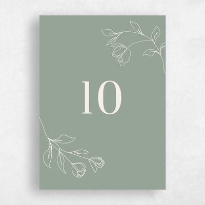 Green Wedding Table Number - Maywood