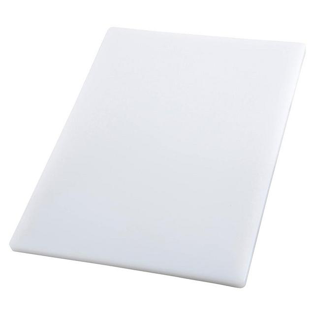 Winco Heavy-Duty Plastic Cutting Board, 12" x 18" x 3/4", White