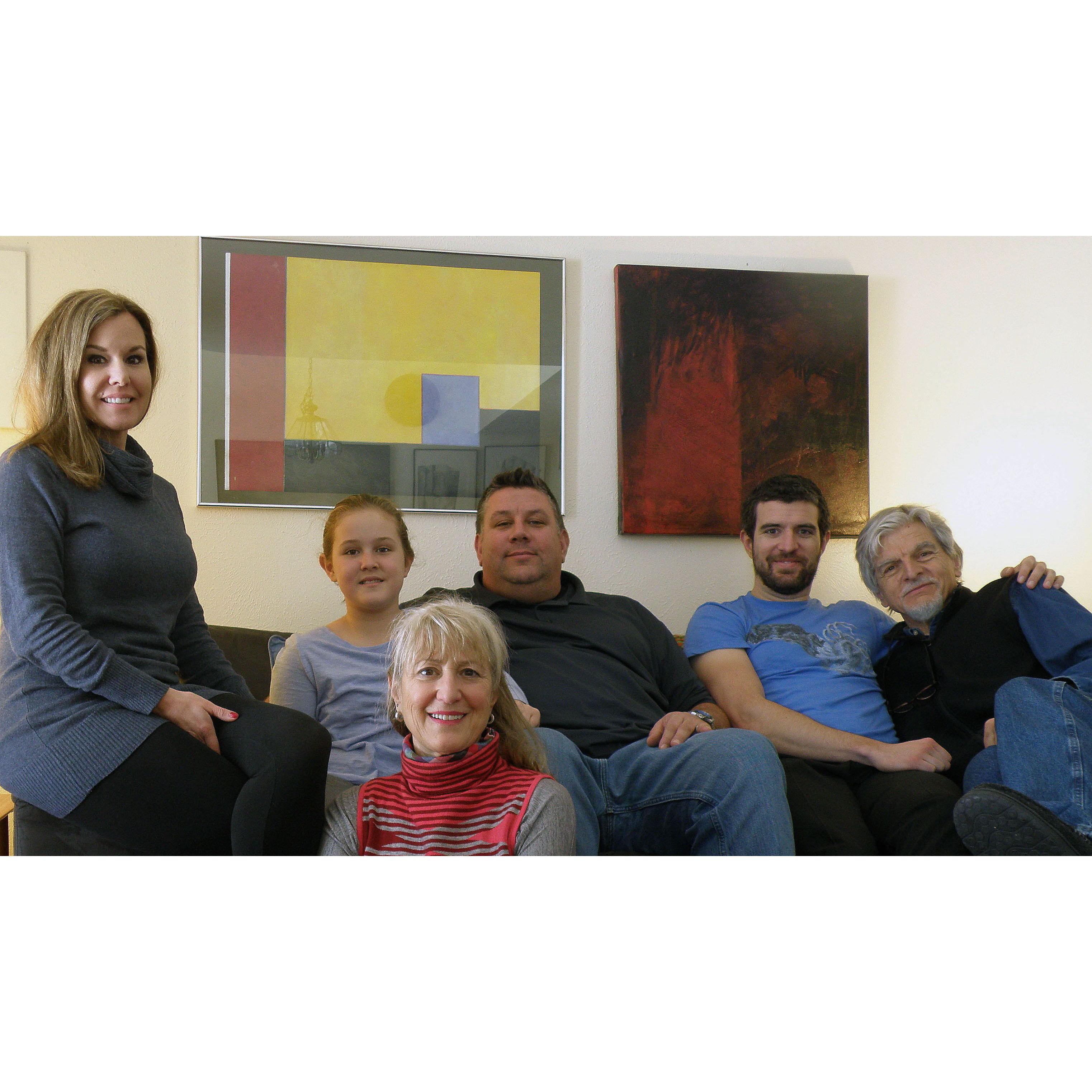 Luka with Laurie (SiL), Emma (niece), Mia (mom), Jozo (brother), and Ranko (dad)