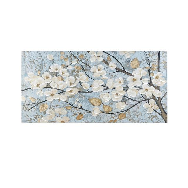 Madison Park Luminous Bloom Gold Foil Floral Hand Embellished Canvas Art