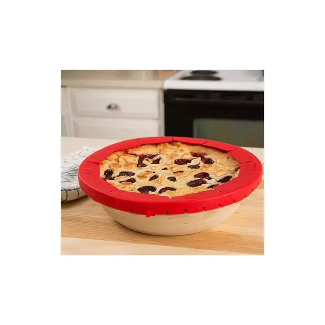 Talisman Designs Pie Crust Shield Protector Cover for Edges of Pie - 8 to 11.5-in Adjustable Silicone Baking Accessory for Making the Perfect Pie
