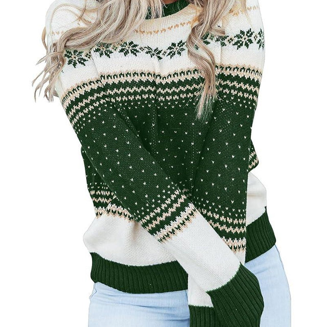 LookbookStore Women Ugly Christmas Tree Reindeer Holiday Knit Sweater Pullover